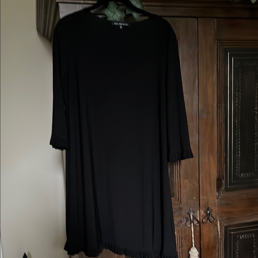 Black 3/4 Sleeve Crew Neck Dress for Work